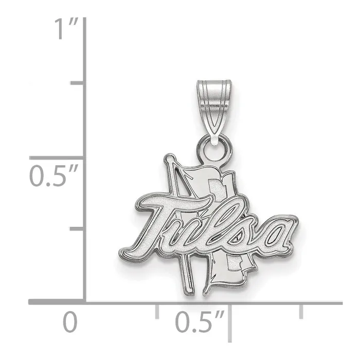 Sterling Silver Rhodiumplated University of Tulsa Small Pendant TreasureFineJewelers Necklaces