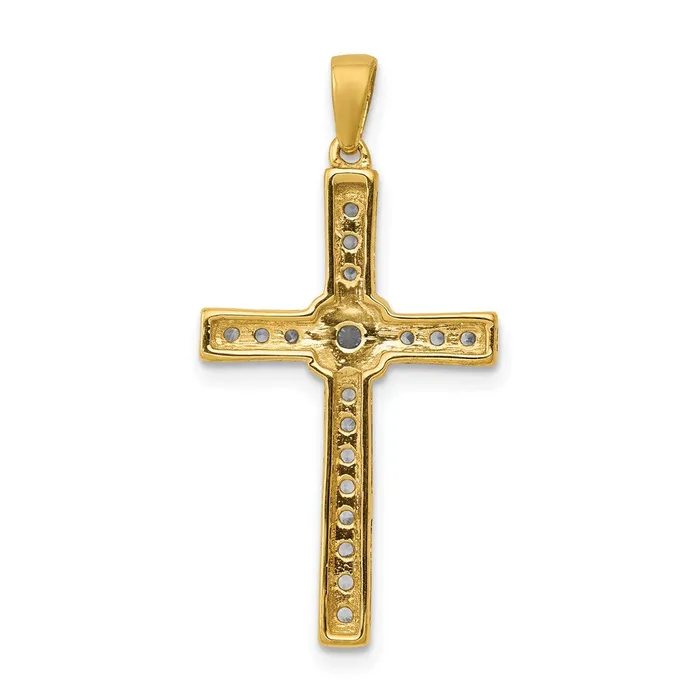 TreasureFineJewelers 14k 13ct Diamond Cross Pendant Necklaces