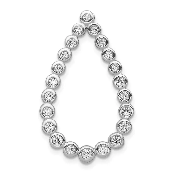 TreasureFineJewelers 14k White Gold 12ct Diamond Teardrop Chain Slide Necklaces TreasureFineJewelers 14k White Gold 12ct Diamond Teardrop Chain Slide Necklaces