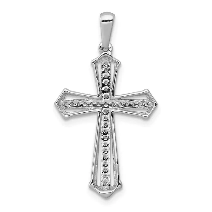 TreasureFineJewelers 14k White Gold 18ct Diamond Passion Cross Pendant Necklaces