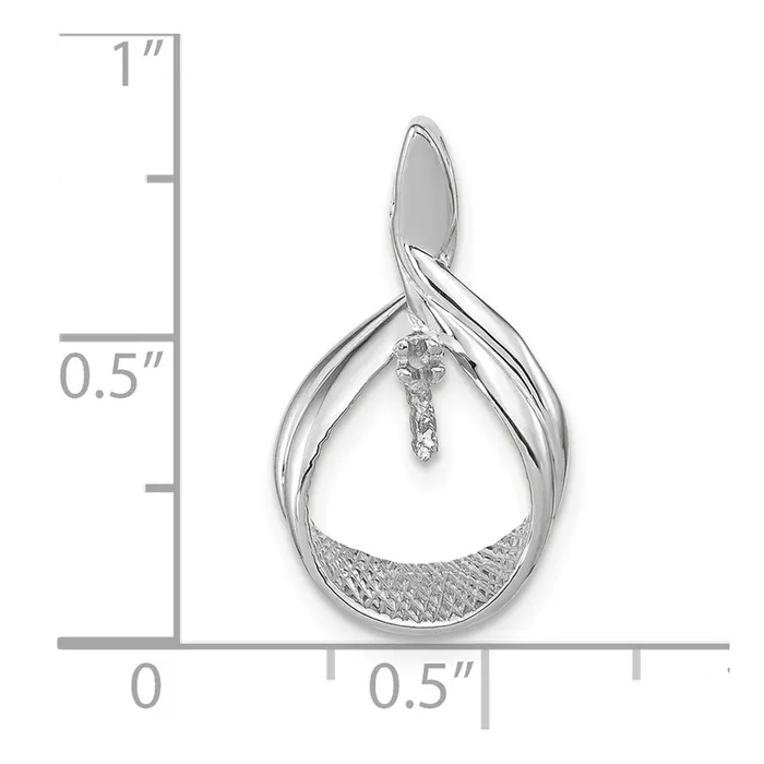 TreasureFineJewelers 14k White Gold 7mm Round Freshwater Cultured Pearl AAA Diamond Pendant Necklaces