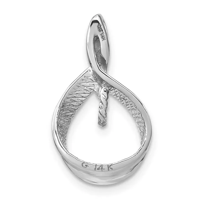 TreasureFineJewelers 14k White Gold 7mm Round Freshwater Cultured Pearl AAA Diamond Pendant Necklaces