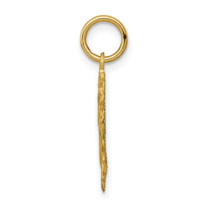 TreasureFineJewelers 14k Yellow Gold Heart Letter F Charm Charm Necklaces