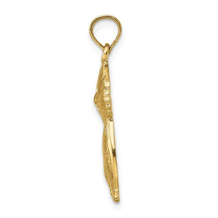 TreasureFineJewelers 14k Yellow Gold Sitting Cat Charm Charm Necklaces