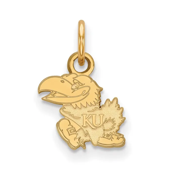 TreasureFineJewelers 14K Yellow Gold University of Kansas XS Pendant Necklaces TreasureFineJewelers 14K Yellow Gold University of Kansas XS Pendant Necklaces