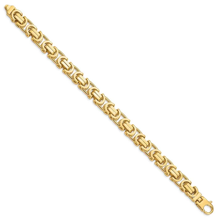 TreasureFineJewelers Bracelets 14K 85 inch 101mm Hand Polished Byzantine Link with Lobster Clasp Bracelet