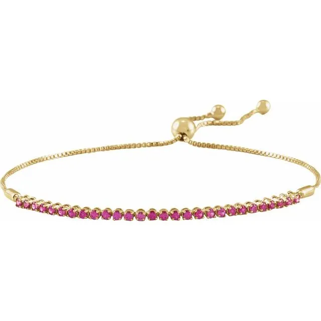 TreasureFineJewelers Bracelets 14K Yellow Gold Natural Ruby Adjustable 9 12 Bolo Bracelet TreasureFineJewelers Bracelets 14K Yellow Gold Natural Ruby Adjustable 9 12 Bolo Bracelet
