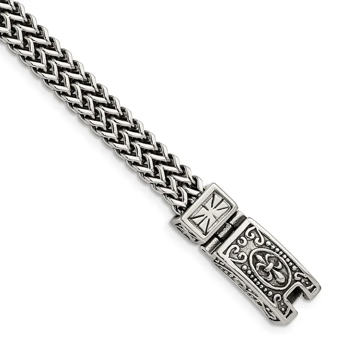TreasureFineJewelers Bracelets Chisel Stainless Steel Antiqued and Polished 85 inch 2Strand Franco Link Bracelet TreasureFineJewelers Bracelets Chisel Stainless Steel Antiqued and Polished 85 inch 2Strand Franco Link Bracelet