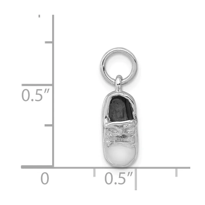 TreasureFineJewelers Charm Necklaces 14k 3D White Gold Baby Shoe Charm