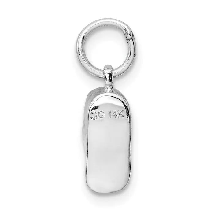 TreasureFineJewelers Charm Necklaces 14k 3D White Gold Baby Shoe Charm