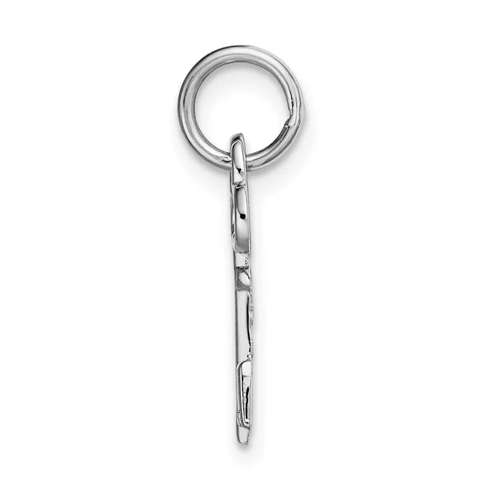 TreasureFineJewelers Charm Necklaces 14K White Gold Key Letter M Initial Charm