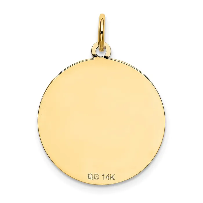 TreasureFineJewelers Charm Necklaces 14k Yellow Gold Shih Tzu Disc Charm