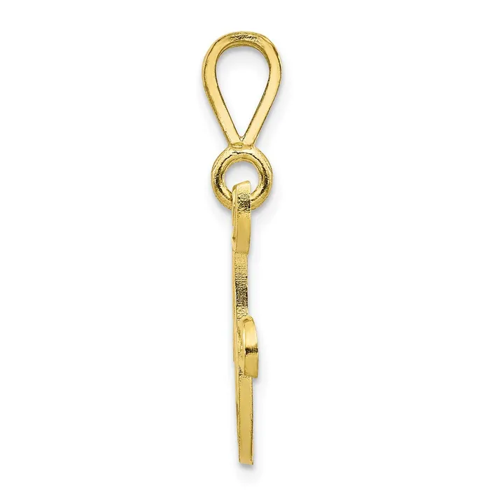 TreasureFineJewelers Necklaces 10k Yellow Gold Initial F Pendant