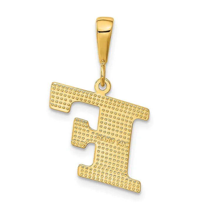 TreasureFineJewelers Necklaces 10k Yellow Gold Initial F Pendant