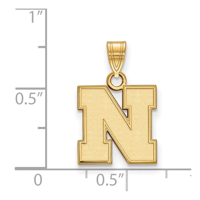 TreasureFineJewelers Necklaces 10K Yellow Gold University of Nebraska Small Pendant