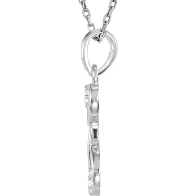 TreasureFineJewelers Necklaces 14K White Gold 02 CTW Diamond Initial A 18 Necklace