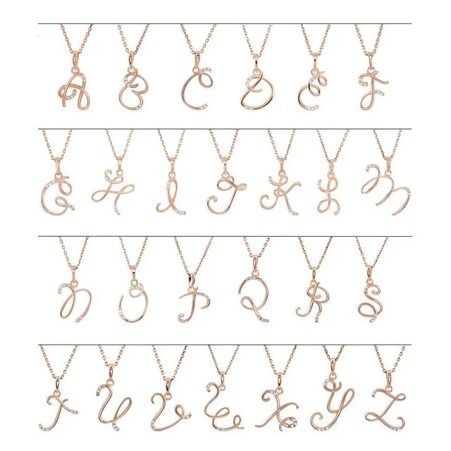 TreasureFineJewelers Necklaces 14K White Gold 02 CTW Diamond Initial A 18 Necklace