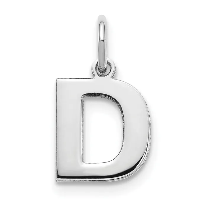 TreasureFineJewelers Necklaces 14k White Gold Letter D Initial Pendant