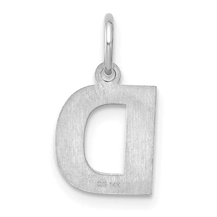 TreasureFineJewelers Necklaces 14k White Gold Letter D Initial Pendant