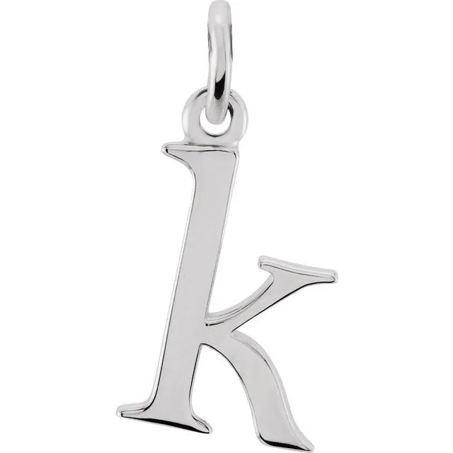 TreasureFineJewelers Necklaces 14K White Gold Lowercase Initial K Pendant TreasureFineJewelers Necklaces 14K White Gold Lowercase Initial K Pendant