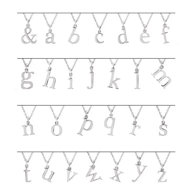 TreasureFineJewelers Necklaces 14K White Gold Lowercase Initial K Pendant
