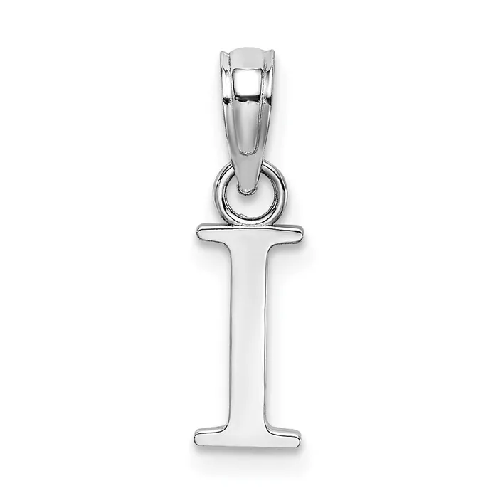 TreasureFineJewelers Necklaces 14K White Gold Polished Block Letter I Initial Pendant TreasureFineJewelers Necklaces 14K White Gold Polished Block Letter I Initial Pendant