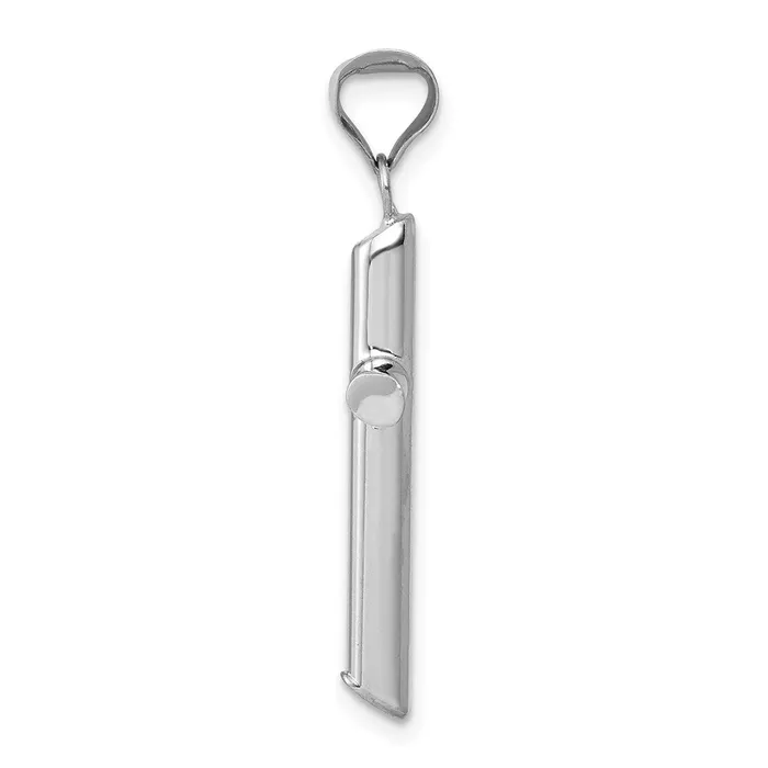 TreasureFineJewelers Necklaces 14k White Gold Polished Hollow Cross Pendant