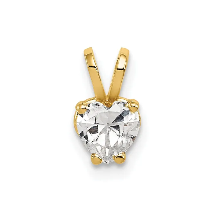 TreasureFineJewelers Necklaces 14k Yellow Gold 5mm Heart Cubic Zirconia pendant TreasureFineJewelers Necklaces 14k Yellow Gold 5mm Heart Cubic Zirconia pendant