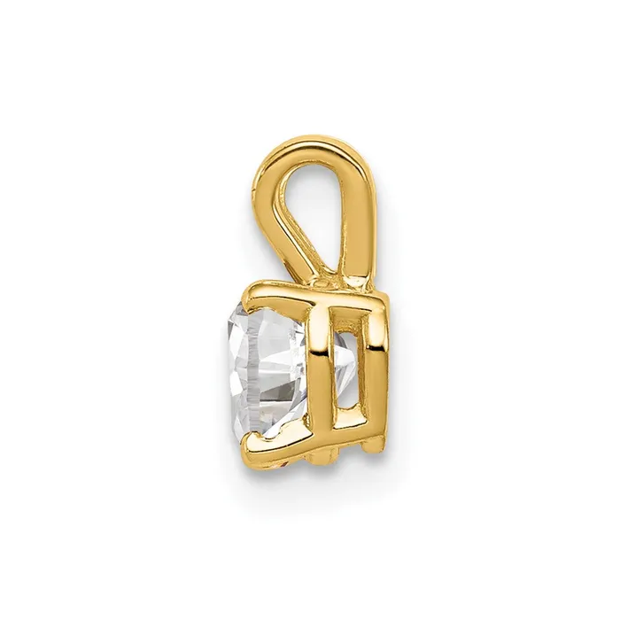 TreasureFineJewelers Necklaces 14k Yellow Gold 5mm Heart Cubic Zirconia pendant