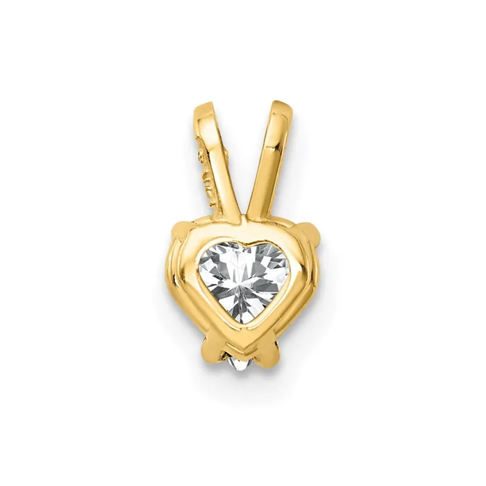 TreasureFineJewelers Necklaces 14k Yellow Gold 5mm Heart Cubic Zirconia pendant