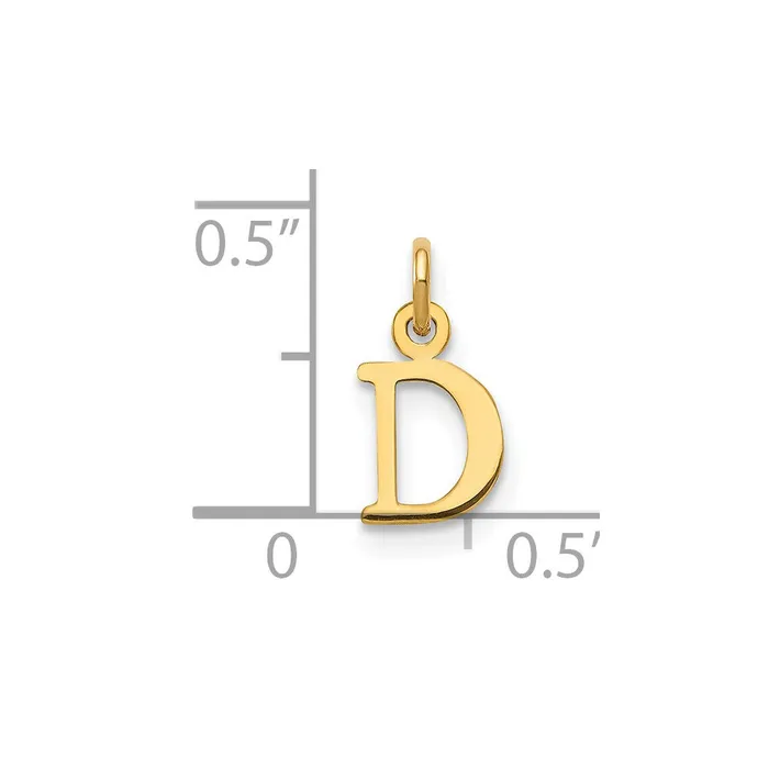 TreasureFineJewelers Necklaces 14k Yellow Gold Cutout Letter D Initial Pendant