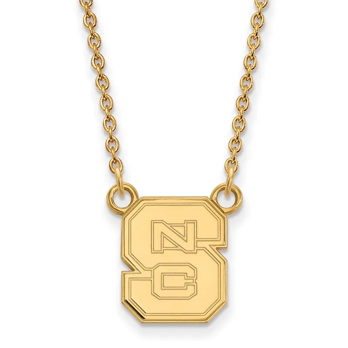 TreasureFineJewelers Necklaces 14K Yellow Gold North Carolina State University Small Pendant with Necklace TreasureFineJewelers Necklaces 14K Yellow Gold North Carolina State University Small Pendant with Necklace