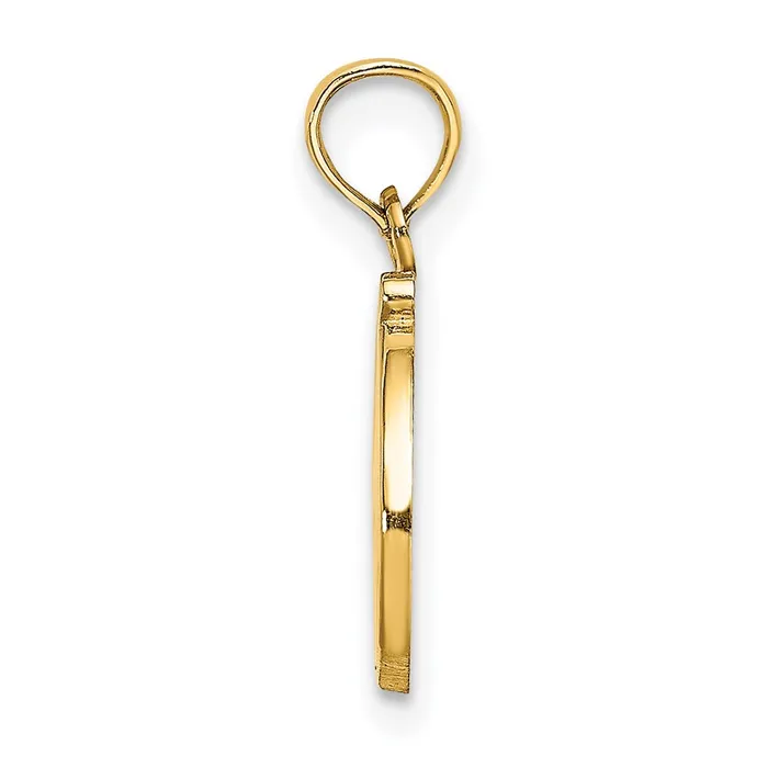 TreasureFineJewelers Necklaces 14k Yellow Gold Script Letter D Initial Pendant