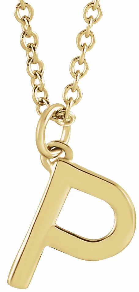 TreasureFineJewelers Necklaces 18K Yellow GoldPlated Sterling Silver Initial P Dangle 16 Necklace TreasureFineJewelers Necklaces 18K Yellow GoldPlated Sterling Silver Initial P Dangle 16 Necklace