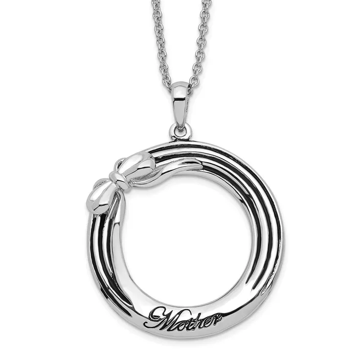 TreasureFineJewelers Necklaces Sentimental Expressions Sterling Silver Rhodiumplated Antiqued My Mother My Gift 18in Necklace