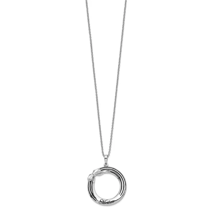 TreasureFineJewelers Necklaces Sentimental Expressions Sterling Silver Rhodiumplated Antiqued My Mother My Gift 18in Necklace