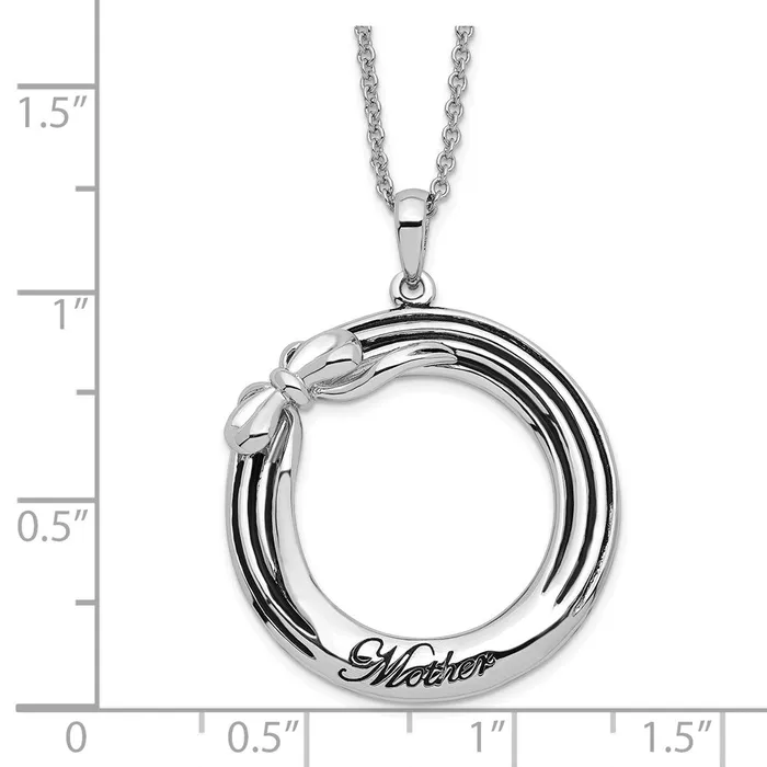TreasureFineJewelers Necklaces Sentimental Expressions Sterling Silver Rhodiumplated Antiqued My Mother My Gift 18in Necklace
