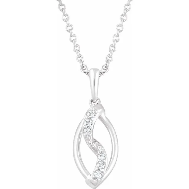TreasureFineJewelers Necklaces Sterling Silver 08 CTW Diamond 18 Necklace TreasureFineJewelers Necklaces Sterling Silver 08 CTW Diamond 18 Necklace
