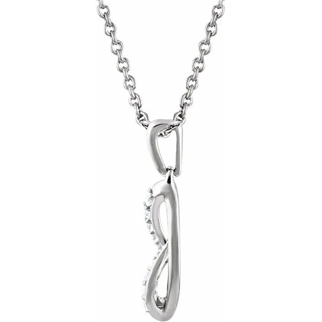 TreasureFineJewelers Necklaces Sterling Silver 08 CTW Diamond 18 Necklace