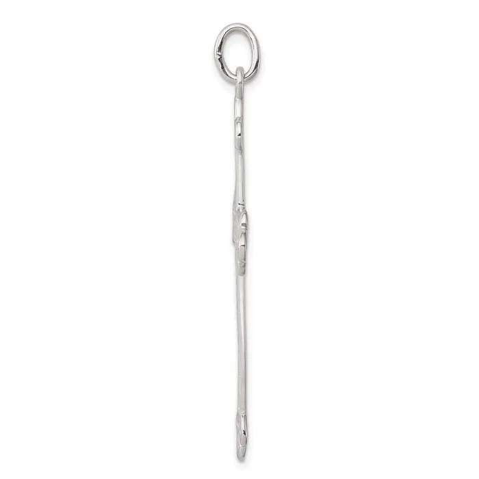 TreasureFineJewelers Necklaces Sterling Silver Budded Cross Pendant