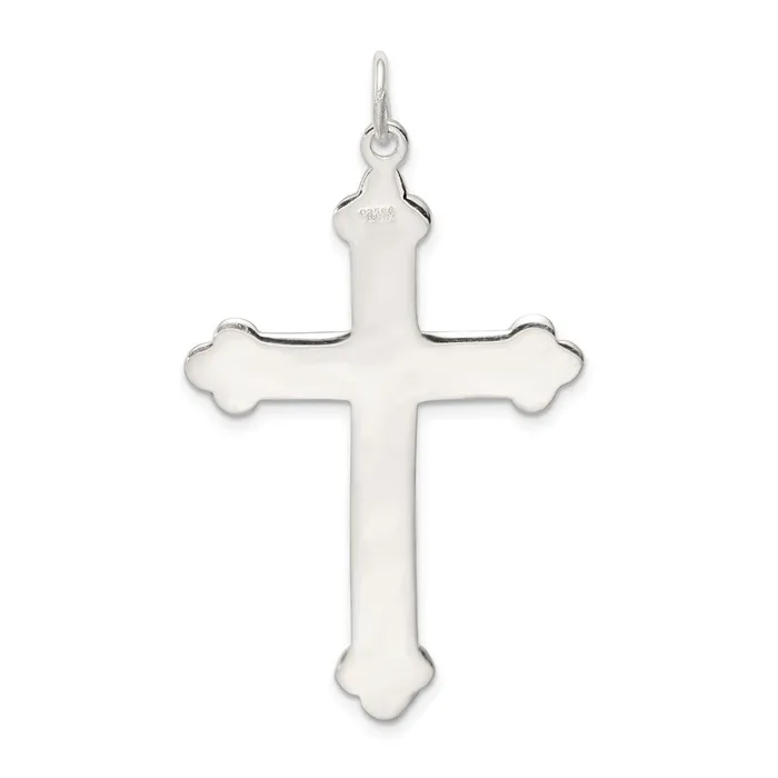 TreasureFineJewelers Necklaces Sterling Silver Budded Cross Pendant
