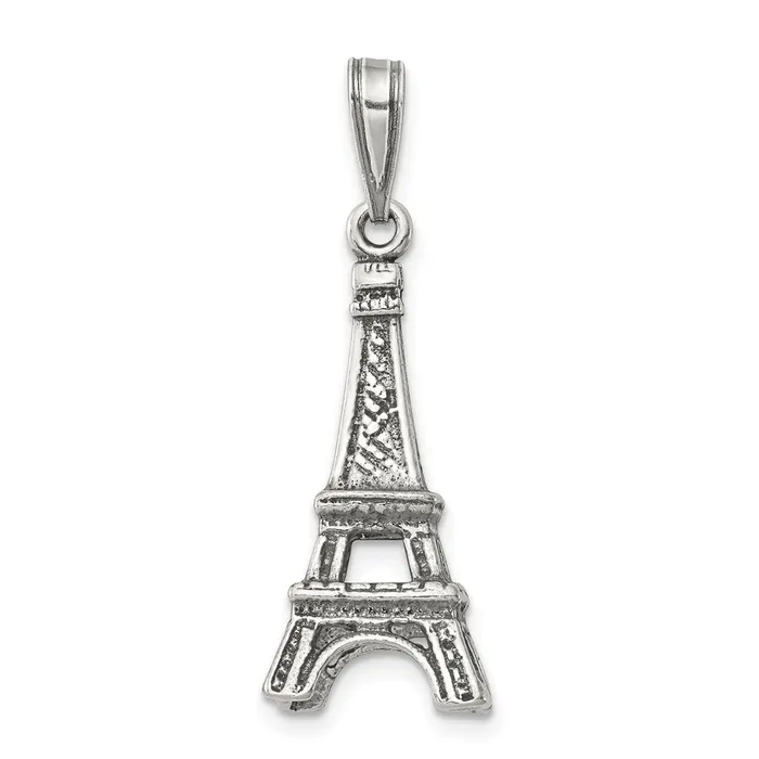 TreasureFineJewelers Necklaces Sterling Silver Eiffel Tower Pendant