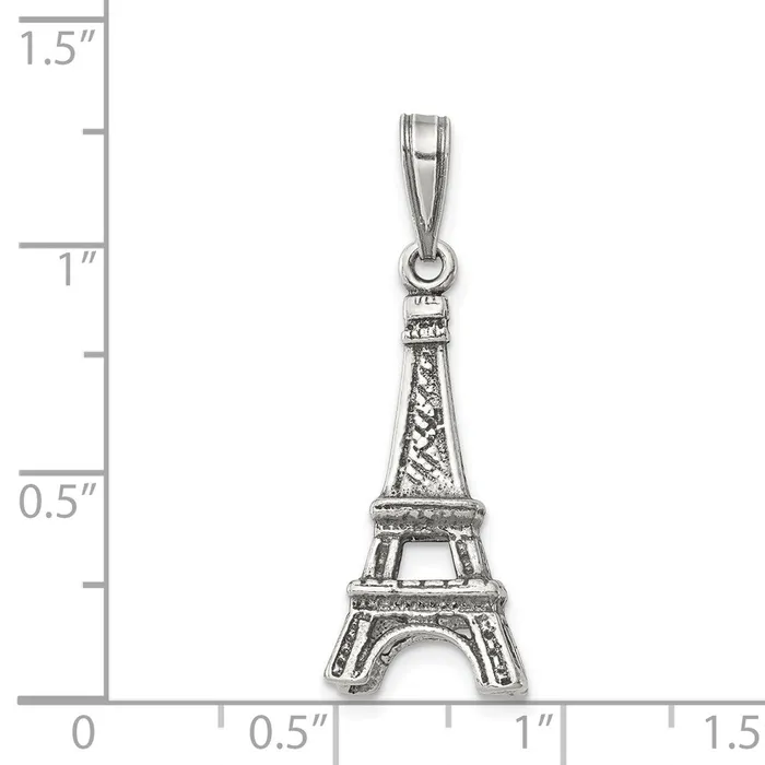 TreasureFineJewelers Necklaces Sterling Silver Eiffel Tower Pendant