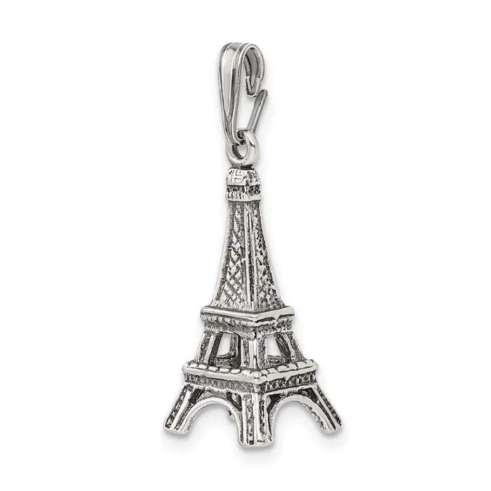 TreasureFineJewelers Necklaces Sterling Silver Eiffel Tower Pendant