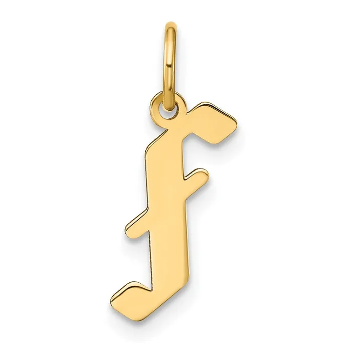 TreasureFineJewelers Necklaces Sterling Silver Goldplated Letter F Initial Pendant TreasureFineJewelers Necklaces Sterling Silver Goldplated Letter F Initial Pendant