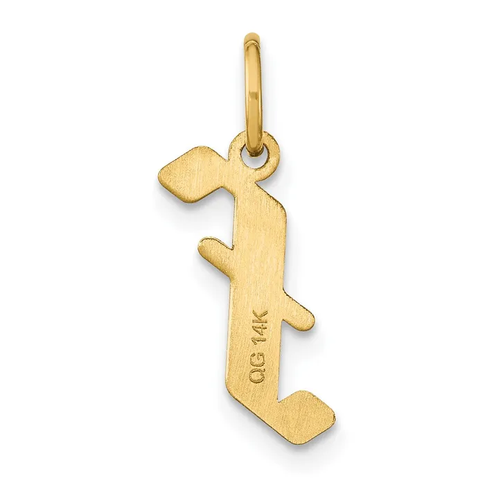 TreasureFineJewelers Necklaces Sterling Silver Goldplated Letter F Initial Pendant