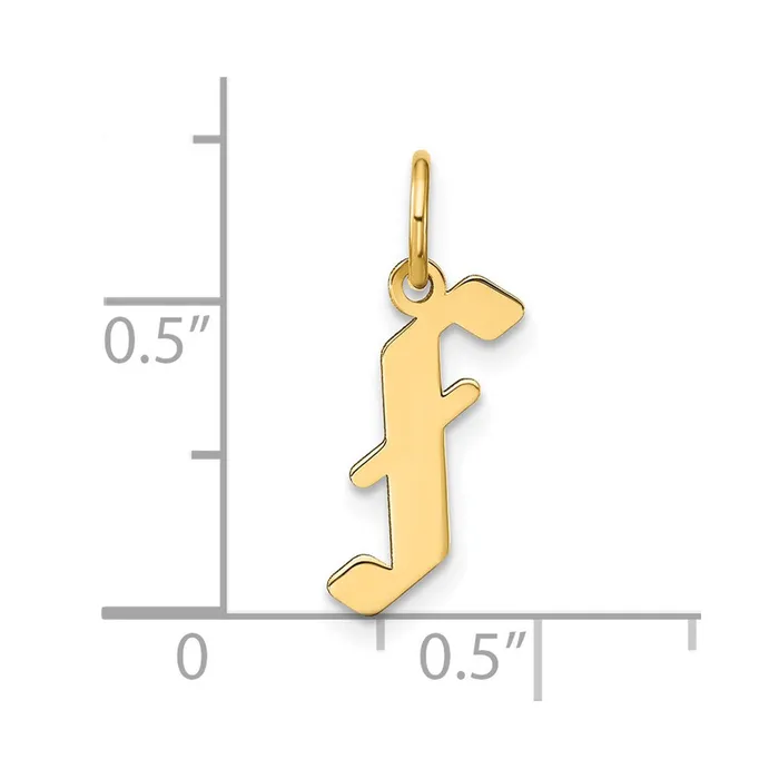 TreasureFineJewelers Necklaces Sterling Silver Goldplated Letter F Initial Pendant