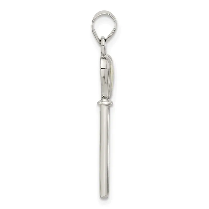 TreasureFineJewelers Necklaces Sterling Silver Polished Shiva Eye Heart Key Pendant