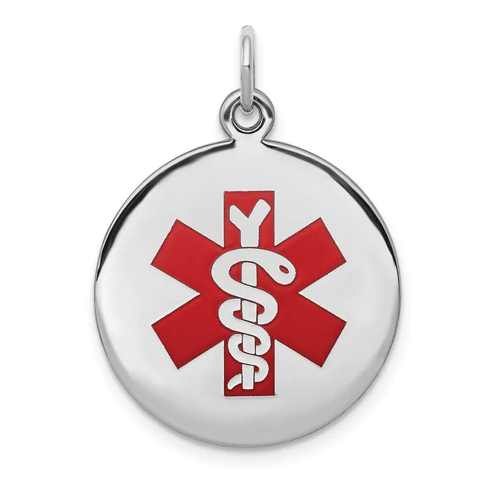 TreasureFineJewelers Necklaces Sterling Silver Rhodiumplated Medical Jewelry Pendant TreasureFineJewelers Necklaces Sterling Silver Rhodiumplated Medical Jewelry Pendant