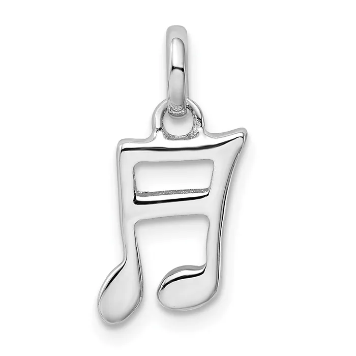 TreasureFineJewelers Necklaces Sterling Silver Rhodiumplated Music Note Pendant TreasureFineJewelers Necklaces Sterling Silver Rhodiumplated Music Note Pendant